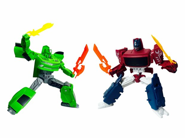 Transform Mecha Robots &ndash; 2in1 robot en auto - set van 2 stuks