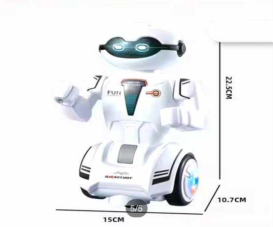 Robot Dynamisch - led lichtjes - interactief - geluid - 21cm