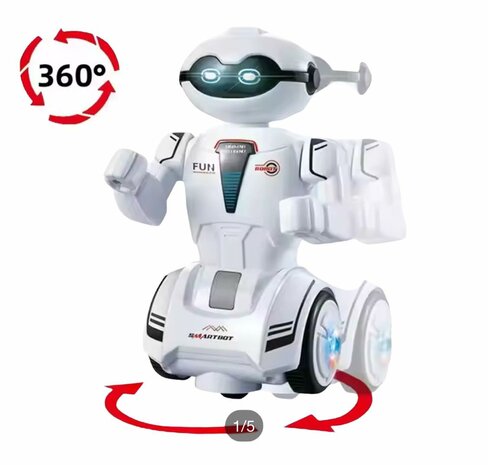 Robot Dynamisch - led lichtjes - interactief - geluid - 21cm
