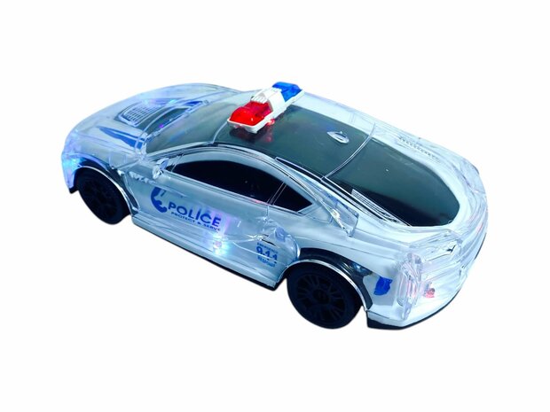 Politieauto Kinderen Elektronische Speelgoed Met Muziek Automatische Piloot Flash Geluid Automatische Rotatie - 22.5cm