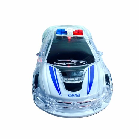 Politieauto Kinderen Elektronische Speelgoed Met Muziek Automatische Piloot Flash Geluid Automatische Rotatie - 22.5cm