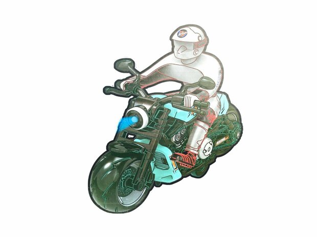 Race motorfiets speelgoed - met sirene en licht  - frictie aandrijving Groen