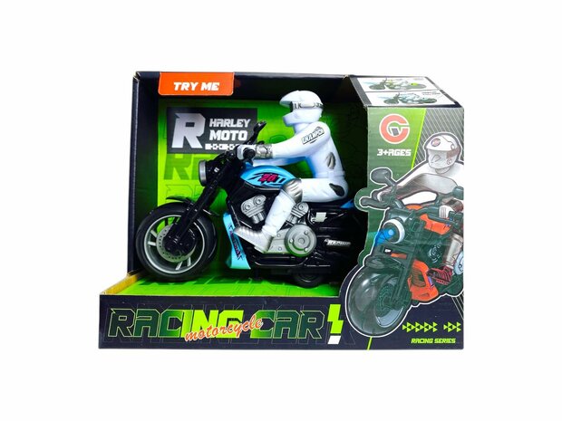 Race motorfiets speelgoed - met sirene en licht  - frictie aandrijving rood