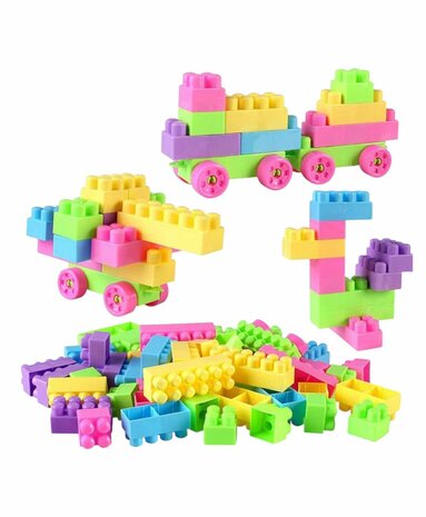 Speelgoedblokken - Bouwstenen met rugtas - 50+ stuks