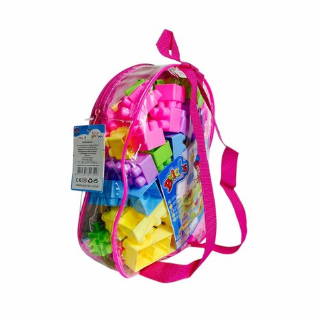 Speelgoedblokken - Bouwstenen met rugtas - 50+ stuks