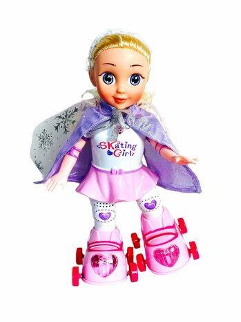 Skatepop voor kinderen met lichtjes, schaatsen, loopt en zingt 
