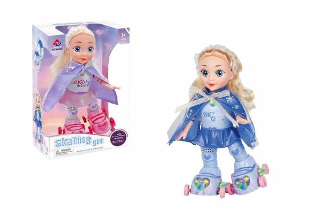 schaatspop met , muziek, zingt en danst, &amp; 3D Lighting 360&deg; - 31cm 