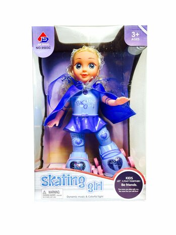 schaatspop met , muziek, zingt en danst, &amp; 3D Lighting 360&deg; - 31cm 