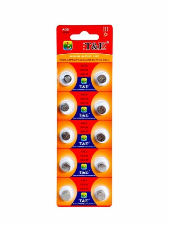 Batterijen AG 5 / 393A Alkaline - 5 x 10 strips - 50 stuks knoopcel + 4 stuks AA Deleex
