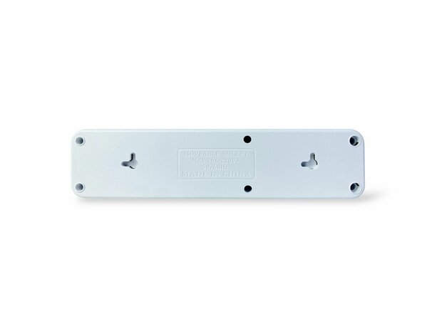 Stekkerdoos met 3 Stopcontacten, 2 USB-poorten + 1 USB-C - 2500W - 2 Meter - Wit - Lucky Hawk
