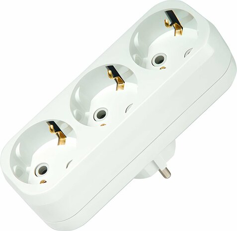 Stopcontact 3&nbsp;voudig wit - Verloopstekker Splitter 