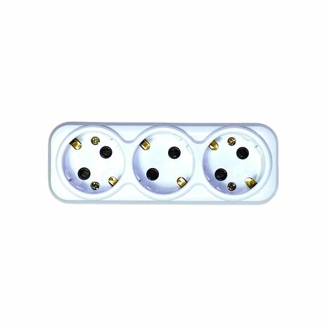 Stopcontact 3&nbsp;voudig wit - Verloopstekker Splitter 