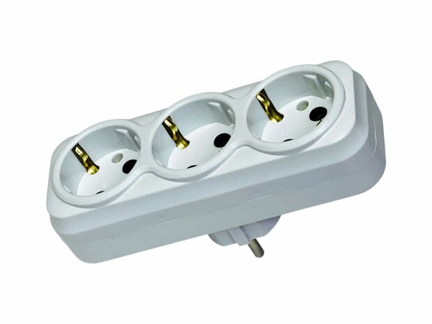 Stopcontact 3&nbsp;voudig wit - Verloopstekker Splitter 