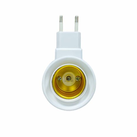 Stekker EU met E27 fitting + aan/uit schakelaar