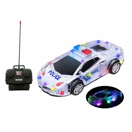 RC Auto - Politie Radiografisch bestuurbare auto - LED LIGHT - 1:18