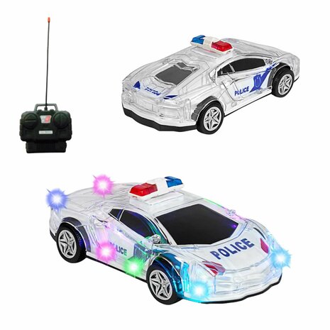 RC Auto - Politie Radiografisch bestuurbare auto - LED LIGHT - 1:18