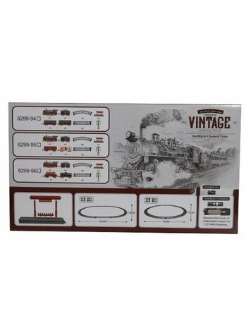 Klassieke  trein Elektrische - Met Wagons, Spoor en LED licht - Spoorwegwagen - 17 delen ( 103X78 cm )