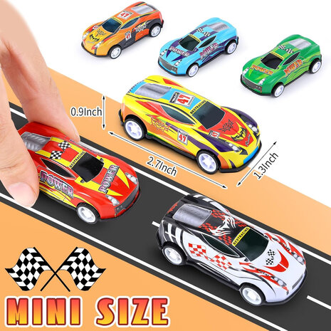 Pull Back Mini Cars - 20 verschillende mini auto&#039;s - Pullbackvoertuigen