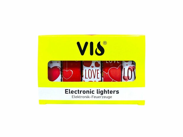 Aanstekers - I Love U &ndash; Navulbaar &amp; Verstelbaar - 50 stuks Hartjes 