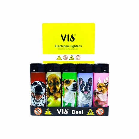 Aanstekers - Navulbaar &amp; Verstelbaar - 50 stuks met hondenprint 