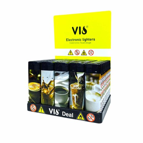 Klik Aanstekers - met koffie print - navulbaar - 50 stuks