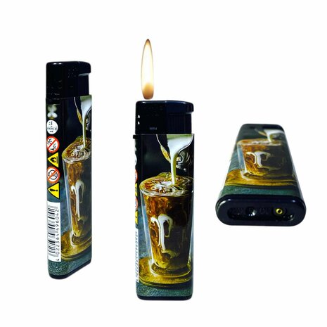 Klik Aanstekers - met koffie print - navulbaar - 50 stuks