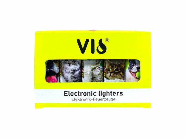 Klik Aanstekers - Schattige katten en honden print - Navulbaar &amp; Verstelbaar - 50 stuks