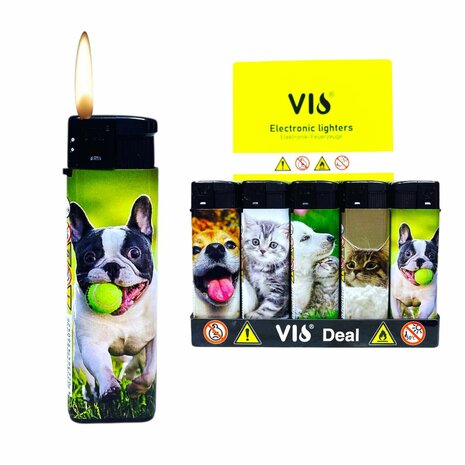 Klik Aanstekers - Schattige katten en honden print - Navulbaar &amp; Verstelbaar - 50 stuks