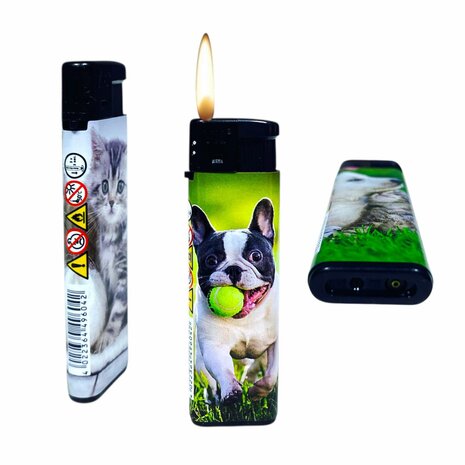Klik Aanstekers - Schattige katten en honden print - Navulbaar &amp; Verstelbaar - 50 stuks