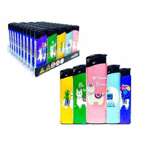 Aanstekers - Schattige &amp; Functionele Fix Flame Aansteker (50 stuks) lama Print