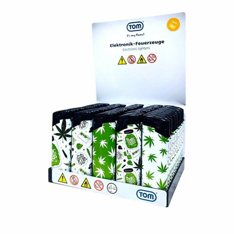 Aanstekers - verstelbaar vlam met Ganja Weed Print - 50 stuks - cannabis design lighters 