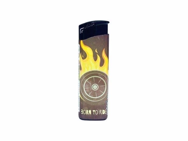 Aanstekers - klik - Navulbare Fix Flame  - 50 stuks per tray Unilite Rock-&#039;n-roll Print