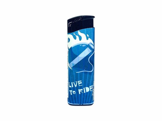 Aanstekers - klik - Navulbare Fix Flame  - 50 stuks per tray Unilite Rock-&#039;n-roll Print