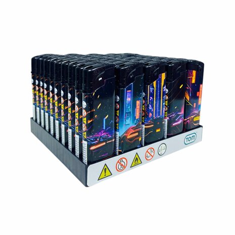 Aanstekers - Stoere Auto Print Aanstekers (50 stuks) &ndash; Navulbaar &amp; Verstelbaar vlam  Night Rider TOM&reg;