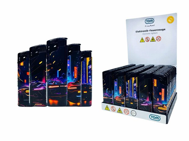 Aanstekers - Stoere Auto Print Aanstekers (50 stuks) &ndash; Navulbaar &amp; Verstelbaar vlam  Night Rider TOM&reg;