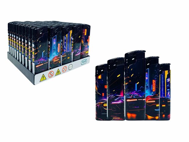 Aanstekers - Stoere Auto Print Aanstekers (50 stuks) &ndash; Navulbaar &amp; Verstelbaar vlam  Night Rider TOM&reg;