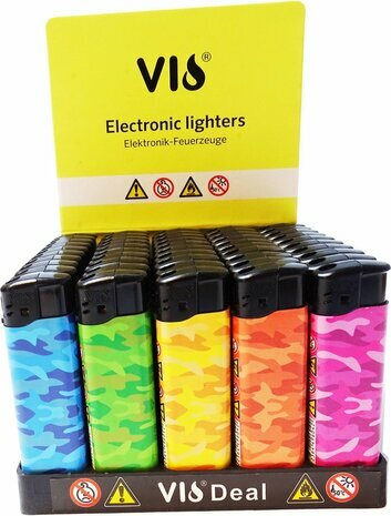 Klik Aanstekers - 50 stuks navulbaar- VIO&reg; aansteker met Army print
