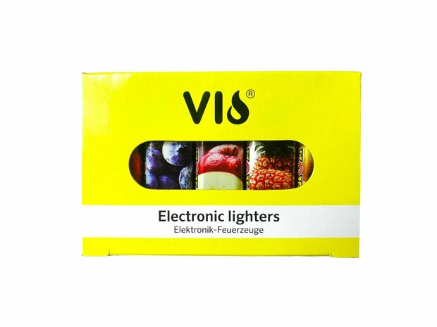 Elektrisch Klik Aansteker - 50 stuks - navulbare &amp; verstelbaar vlam met fruitprint