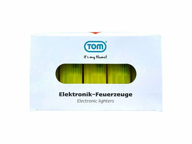 Elektrische Aanstekers - Geel Transparant 50 stuks - Verstelbare &amp; navulbaar - Bedrukbaar 
