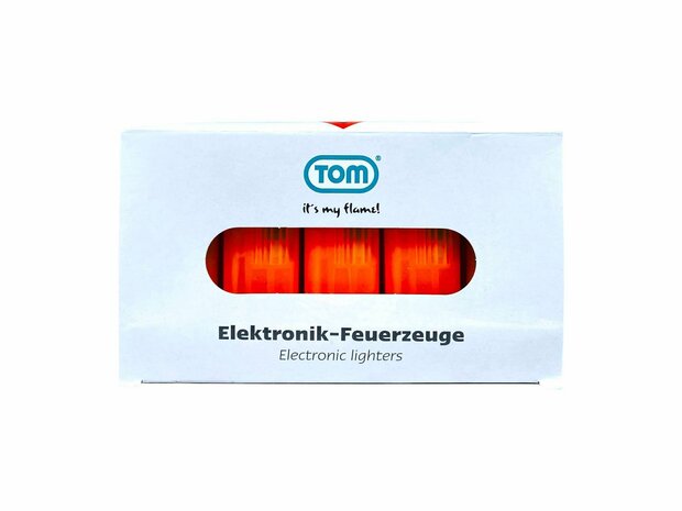 Elektrische Aanstekers - Oranje Transparant 50 stuks - Verstelbare &amp; navulbaar - Bedrukbaar 
