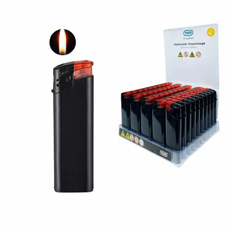 Briquets &eacute;lectriques - TC Rouge - Noir - 50 pi&egrave;ces - R&eacute;glables et rechargeables - Imprimables