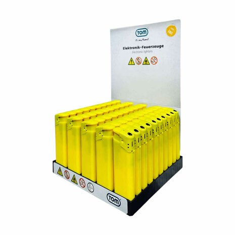 Briquets &eacute;lectriques - Briquets jaunes imprimables vierges - Lot de 50 - R&eacute;glables et rechargeables