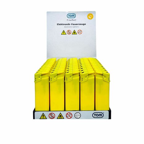 Briquets &eacute;lectriques - Briquets jaunes imprimables vierges - Lot de 50 - R&eacute;glables et rechargeables