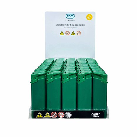 Briquets &eacute;lectriques - Briquet vert imprimable vierge - Paquet de 50 - R&eacute;glable et rechargeable