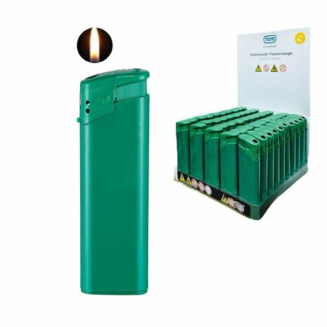 Briquets &eacute;lectriques - Briquet vert imprimable vierge - Paquet de 50 - R&eacute;glable et rechargeable