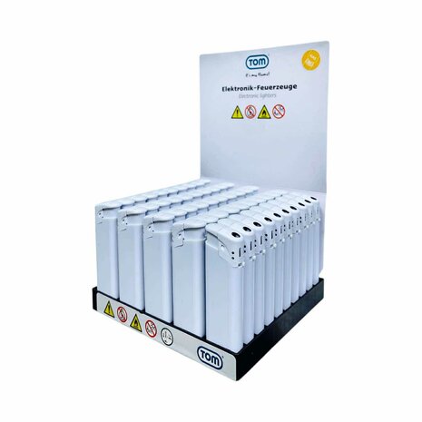 Elektrische Aanstekers - Wit Bedrukbare Aansteker blanco - 50 stuks - Verstelbare &amp; navulbaar 