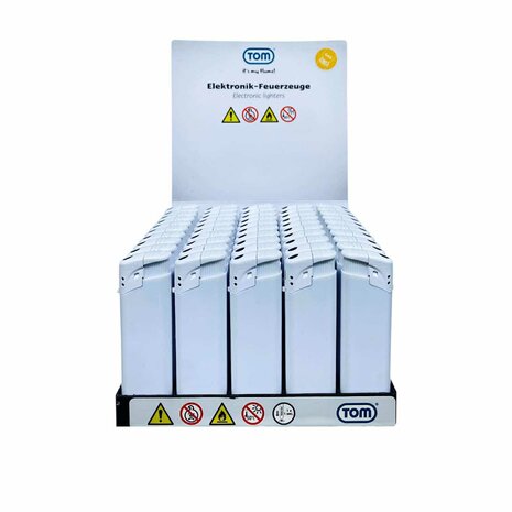 Elektrische Aanstekers - Wit Bedrukbare Aansteker blanco - 50 stuks - Verstelbare &amp; navulbaar 
