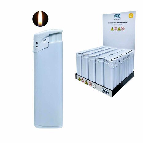 Elektrische Aanstekers - Wit Bedrukbare Aansteker blanco - 50 stuks - Verstelbare &amp; navulbaar 