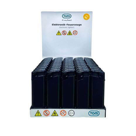 Briquets &eacute;lectriques - Briquets noirs imprimables vierges - Lot de 50 - R&eacute;glables et rechargeables