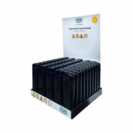Briquets &eacute;lectriques - Briquets noirs imprimables vierges - Lot de 50 - R&eacute;glables et rechargeables